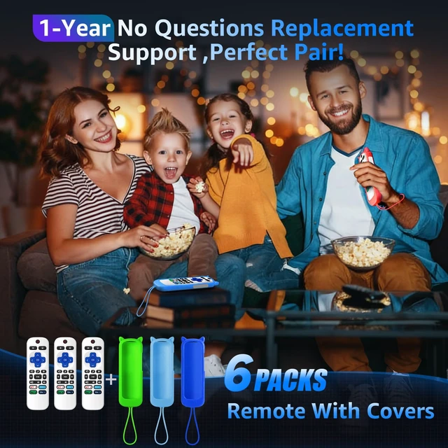 Alt view image 7 of 7 - (Pack of 3) Replacement Remote Only for Roku TV with Soft Remote Cover Universal Remote for TCL/Onn/Hisense/Sharp/Element/Philips Roku Smart TV (Elegant White)Not for Roku Stick, Box,Speaker