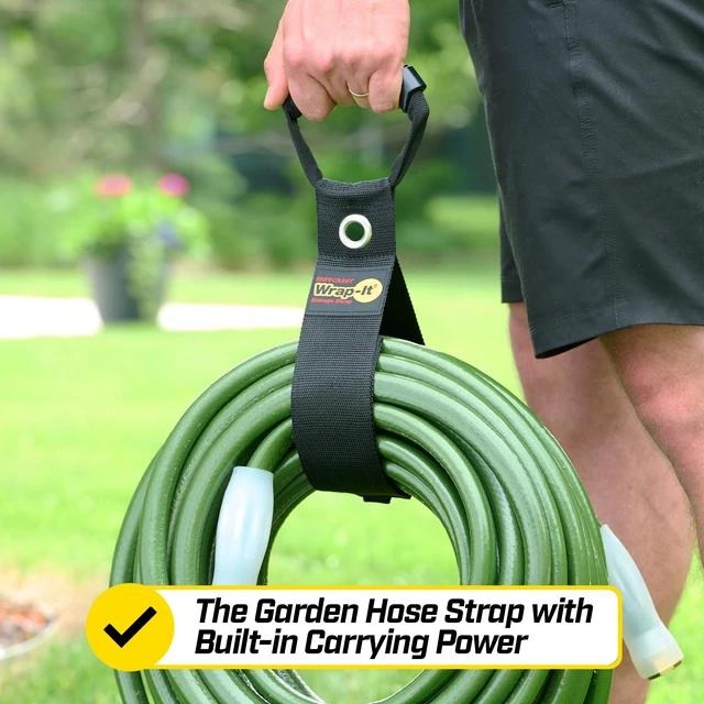 Alt view image 4 of 7 - Easy-Carry Straps - Assorted 3-Pack Black with Grommet Power Cord Organizer Carrying Straps for RV Hose Storage and Accessories