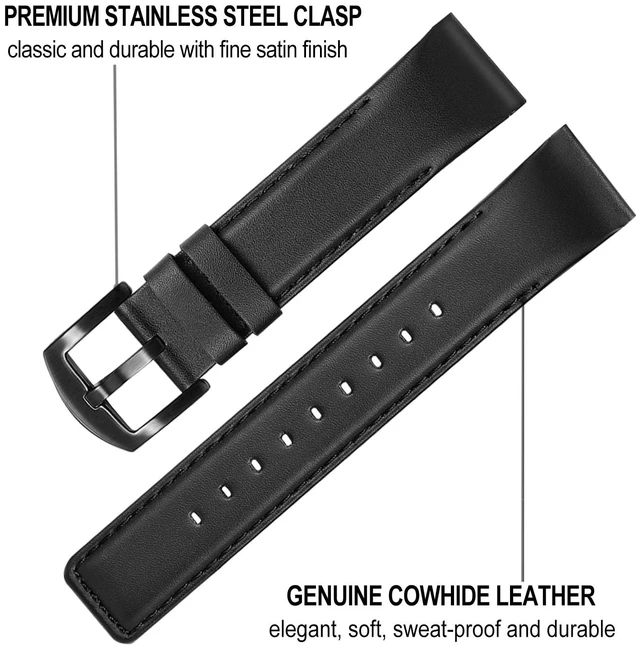Alt view image 4 of 7 - Quick Fit Band for Fenix 9 Pro / 8 / 7S / 6S Pro / 5S Plus 43mm, 20mm Genuine Cowhide Leather Strap for Garmin Epix Pro 42mm / Instinct 2S / E 40mm