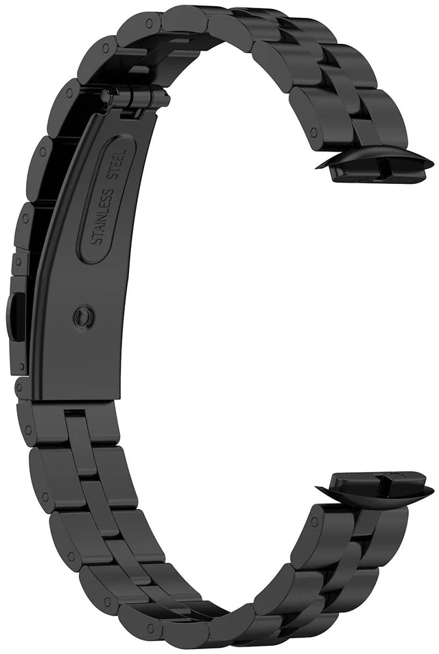 Alt view image 6 of 7 - Bands Compatible with Fitbit Luxe Metal Stainless Steel Watch Band Replacement Classic Durable Solid Link Accessory Buckle Metal Strap Wrist Band for Luxe Fitness Wellness Tracker