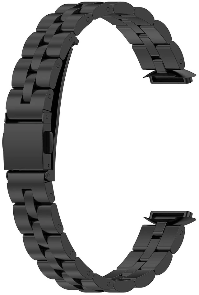 Alt view image 5 of 7 - Bands Compatible with Fitbit Luxe Metal Stainless Steel Watch Band Replacement Classic Durable Solid Link Accessory Buckle Metal Strap Wrist Band for Luxe Fitness Wellness Tracker