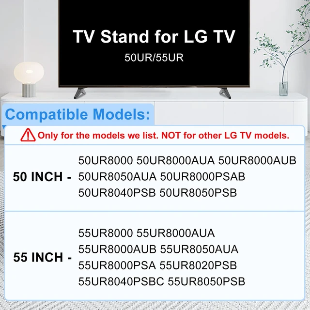 Alt view image 2 of 7 - 50 55 in TV Stand for LG TV Legs for 50UR/55UR 55UR8000 55UR8000AUA 55UR8050AUA 55UR8020PSB 55UR8040PSBC 50UR8000 50UR8050AUA 50UR8040PSB MAM643660 Replacement Legs for LG TV, with Screws