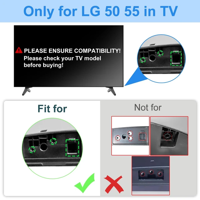 Alt view image 3 of 7 - 50 55 in TV Stand for LG TV Legs for 50UR/55UR 55UR8000 55UR8000AUA 55UR8050AUA 55UR8020PSB 55UR8040PSBC 50UR8000 50UR8050AUA 50UR8040PSB MAM643660 Replacement Legs for LG TV, with Screws