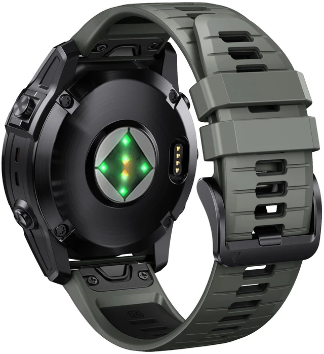 Main image of for Fenix 7X Pro/6X Pro Band for Fenix 6X Strap Fenix 7X Band 26mm Width Fenix 5X Plus Wristband for Descent Mk2i/tactix Delta/tactix 7 Pro Soft Silicone Watch(Pale Green-Black)