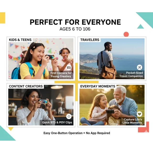 Alt view image 6 of 6 - Mini Keychain Digital Camera - Y2K Retro 1080P HD Small Camcorder with 16GB Card & Keychain Included - Vintage Video & Photo Thumb Camera for Travel (Transparent)