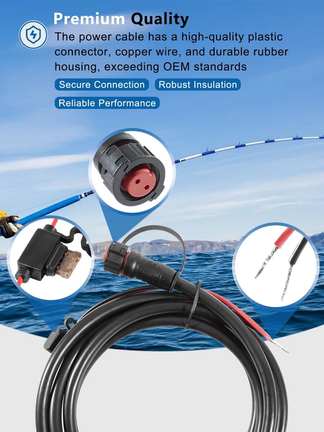 Alt view image 4 of 7 - 010-10922-00 2-Pin Power Cable Replacement for Garmin GPSMAP Series Fits for Garmin GPSMAP 4008, 4010, 4012, 4208, 4210, 4212, 5008, 5012, 5015, 5208, 5212, 5215