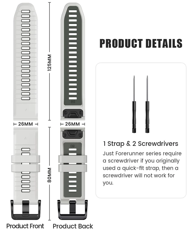 Alt view image 7 of 7 - for Fenix 7X Pro/6X Pro Band for Fenix 6X Strap Fenix 7X Band 26mm Width Fenix 5X Plus Wristband for Descent Mk2i/tactix Delta/tactix 7 Pro/tactix 7 AMOLED Watch(Misty Gray-Pale Green)