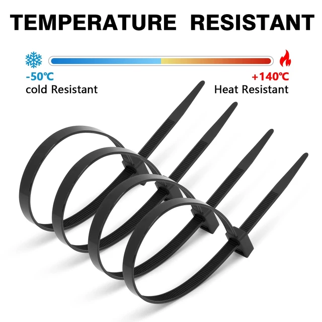 Alt view image 2 of 6 - 100 PCS 12 inch Double Lock Black Zip ties Heavy duty, Double Head Design, 120lb Tensile Strength, UV Resistant Cable Ties for indoor and outdoor use