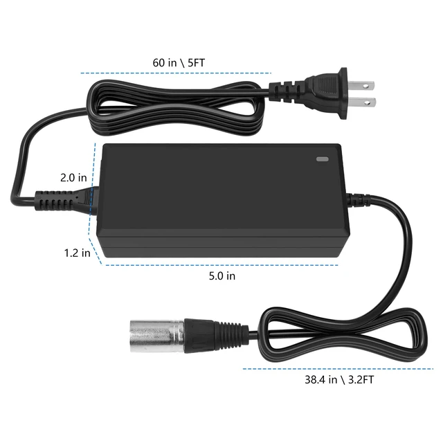 Alt view image 2 of 7 - 24V 2A 3-Pin XLR Connector Charger Substitute for 25.2V 29.4V Vacuum cleaner model E-4.0 4.5 E-4.5, 400 E-400 450 650 500 E500 750 E750