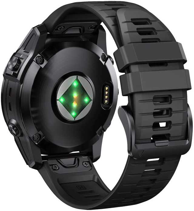 Main image of for Fenix 7X Pro/6X Pro Band for Fenix 6X Strap Fenix 7X Band 26mm Width Fenix 5X Plus Wristband for Descent Mk2i/tactix Delta/tactix 7 Pro/tactix 7 AMOLED Soft Silicone Watch(Black)