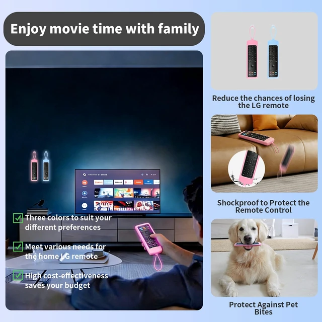 Alt view image 4 of 7 - (Pack of 2) Replacement Remote Control Fit Vizio Smart TV Remote with Anti-Lost Soft Glowing Silicone Cover & Mount Hook, Universal for Vizio All Smart LCD LED HD UHD HDR 4K TVs(Blue & Pink)