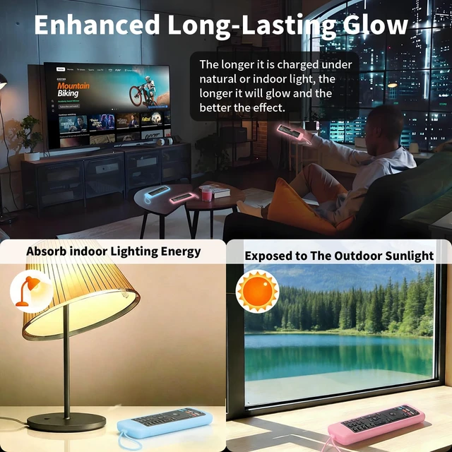 Alt view image 7 of 7 - (Pack of 2) Replacement Remote Control Fit Vizio Smart TV Remote with Anti-Lost Soft Glowing Silicone Cover & Mount Hook, Universal for Vizio All Smart LCD LED HD UHD HDR 4K TVs(Blue & Pink)