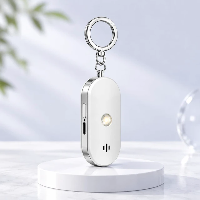 Main image of Personal Safety Alarm for Women, 130dB Rechargeable Keychain Alarm with Bluetooth SOS Alerts, Dual Speakers, Strobe Light, Low Battery Reminder, USB-C Emergency Siren for Travel(White)