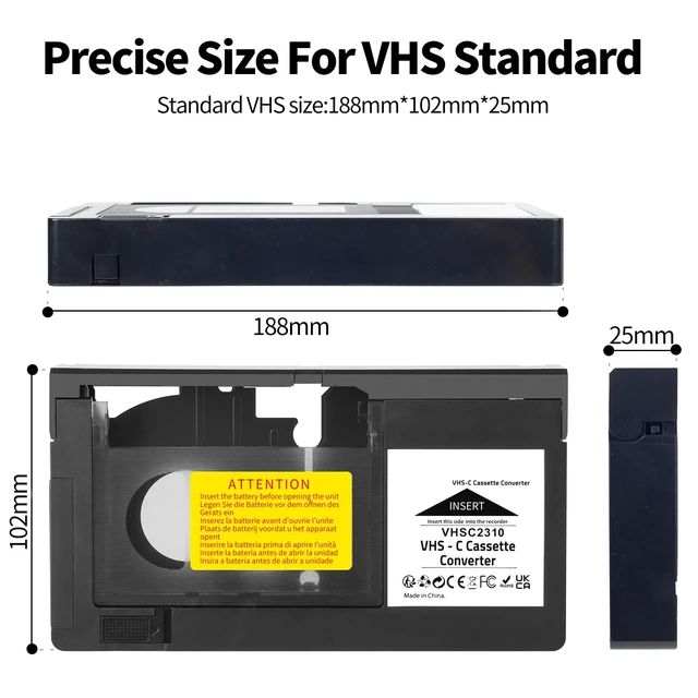 Alt view image 5 of 6 - VHS-C Cassette Adapter Compatible with VHS-C SVHS Camcorders JVC RCA Panasonic Motorized