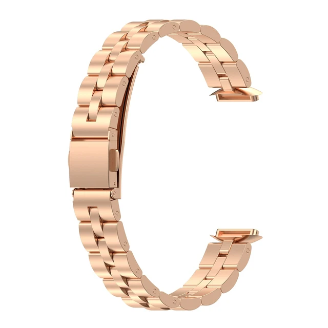 Alt view image 7 of 7 - Bands Compatible with Fitbit Luxe Metal Stainless Steel Watch Band Replacement Classic Durable Solid Link Accessory Buckle Metal Strap Wrist Band for Luxe Fitness Wellness Tracker
