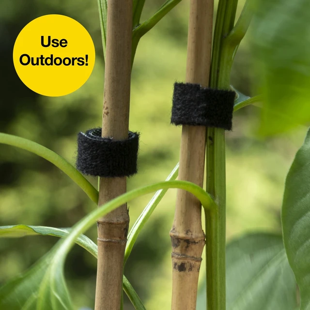 Alt view image 6 of 7 - Self-Gripping Perforated Roll Cable Ties by 3 Pack of 12' x.75" Rolls Black - Cord Organizer for Appliances and Home Office Cables