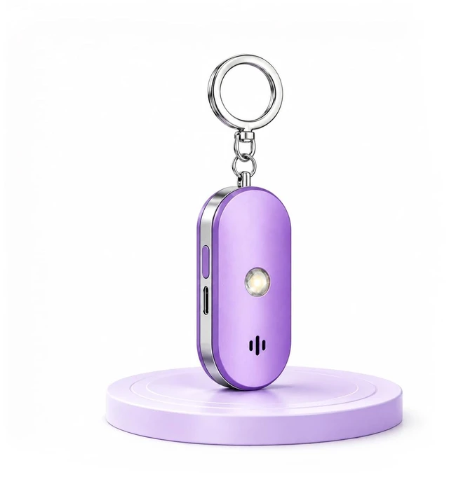 Main image of Personal Safety Alarm for Women, 130dB Rechargeable Keychain Alarm with Bluetooth SOS Alerts, Dual Speakers, Strobe Light, Low Battery Reminder, USB-C Emergency Siren for Travel(Purple)