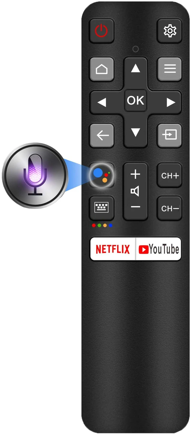 Main image of Smart Remote Compatbile with TCL Remote Control Replacement, Voice Control, New Upgraded RC802V Universal for TCL TV remotes, Google, Android Smart TVs, Control para remoto