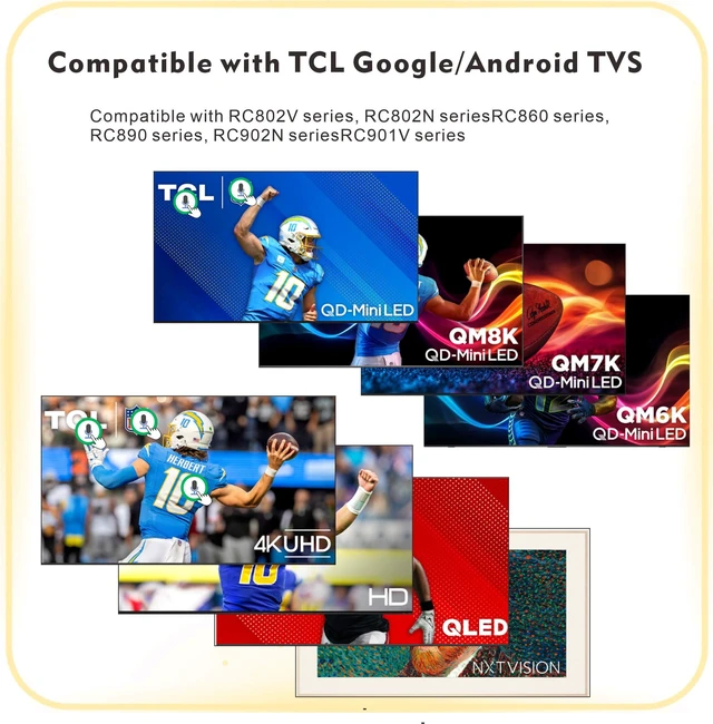 Alt view image 3 of 7 - Smart Remote Compatbile with TCL Remote Control Replacement, Voice Control, New Upgraded RC802V Universal for TCL TV remotes, Google, Android Smart TVs, Control para remoto