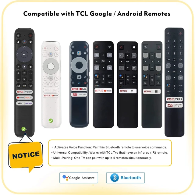 Alt view image 4 of 7 - Smart Remote Compatbile with TCL Remote Control Replacement, Voice Control, New Upgraded RC802V Universal for TCL TV remotes, Google, Android Smart TVs, Control para remoto