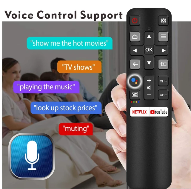 Alt view image 5 of 7 - Smart Remote Compatbile with TCL Remote Control Replacement, Voice Control, New Upgraded RC802V Universal for TCL TV remotes, Google, Android Smart TVs, Control para remoto