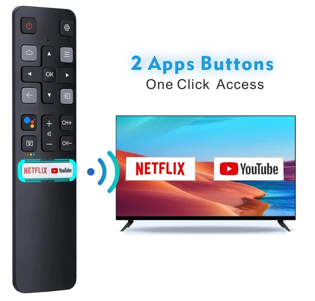 Alt view image 7 of 7 - Smart Remote Compatbile with TCL Remote Control Replacement, Voice Control, New Upgraded RC802V Universal for TCL TV remotes, Google, Android Smart TVs, Control para remoto