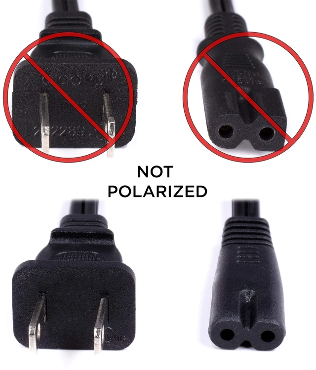 Alt view image 3 of 7 - Figure-8 Power Cord 15 FT - Non-Polarized Cord For Satellite, CATV, Game Systems - NEMA 1-15P to C7 C8 / IEC 320 - UL Listed 2-Prong Power Cable 15 Feet (4 Meters), Black