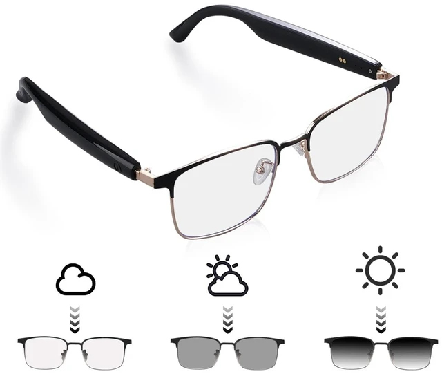 Main image of Smart Glasses for Men & Women with Photochromic Lenses, Bluetooth 5.3, Polarized, Blue Light Blocking, Open-Ear Speakers, Lightweight