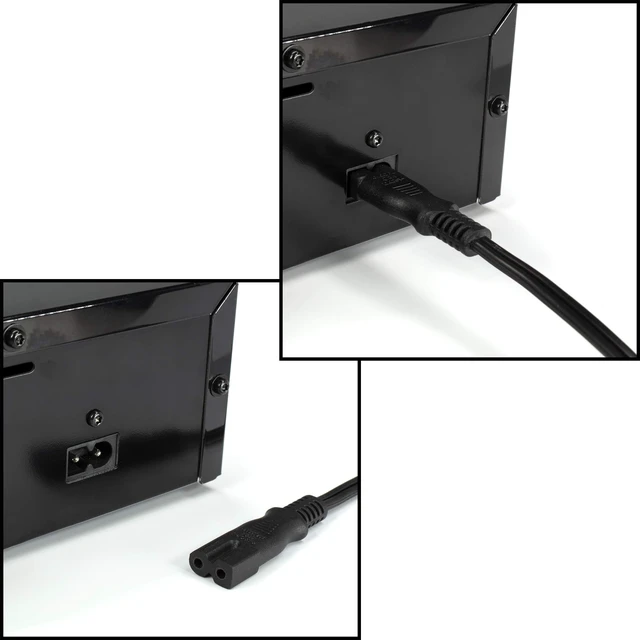 Alt view image 6 of 7 - Figure-8 Power Cord 15 FT - Non-Polarized Cord For Satellite, CATV, Game Systems - NEMA 1-15P to C7 C8 / IEC 320 - UL Listed 2-Prong Power Cable 15 Feet (4 Meters), Black