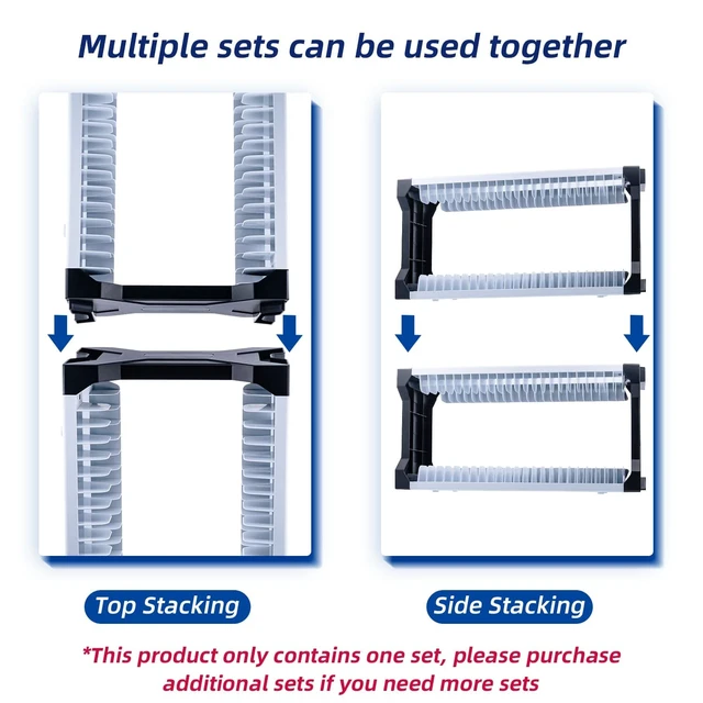 Alt view image 6 of 7 - Video Game Storage Stand Tower for PS5/PS4/NS Switch/Switch2/Xbox, Video Game Disk Storage & Controller Headset Holder Kit, Game Disc Holder Vertical Stand Organizer Tower