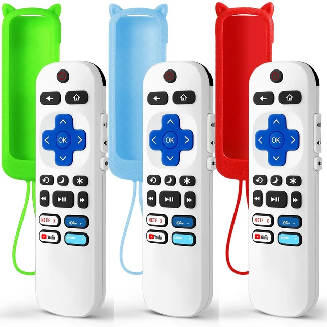 Main image of (Pack of 3) Replacement Remote Only for Roku TV with Soft Protective Cover Remote for TCL/Onn/Hisense/Sharp/Element/Philips Roku Smart TV (Elegant White)Remote BackupNo SetupGlow in The Dark