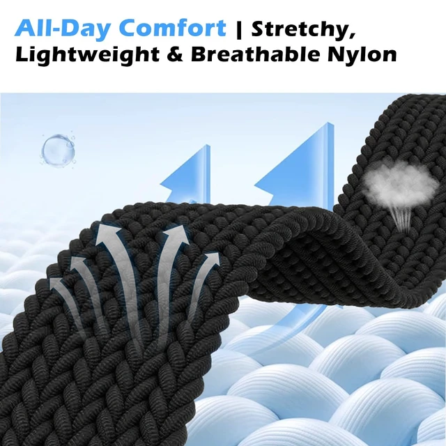 Alt view image 4 of 7 - Band Compatible with Coros Pace 4/3 Apex 2 Pro/Apex Pro - Stretchy One-click quick release stretchy nylon braid strap with magnetic clasp. Breathable & comfortable. Fits Apex 46mm