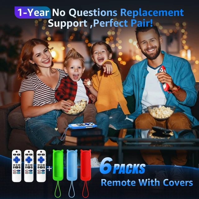 Alt view image 7 of 7 - (Pack of 3) Replacement Remote Only for Roku TV with Soft Protective Cover Remote for TCL/Onn/Hisense/Sharp/Element/Philips Roku Smart TV (Elegant White)Remote BackupNo SetupGlow in The Dark