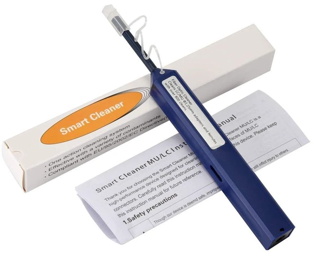Main image of Fiber Optic Cleaning Pen, LC/MU 1.25mm Ferrule Connectors Fiber Cleaner, Cleans Over 800 Times