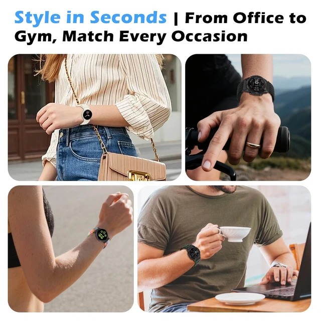 Alt view image 7 of 7 - Band Compatible with Coros Pace 4/3 Apex 2 Pro/Apex Pro - Stretchy One-click quick release stretchy nylon braid strap with magnetic clasp. Breathable & comfortable. Fits Apex 46mm
