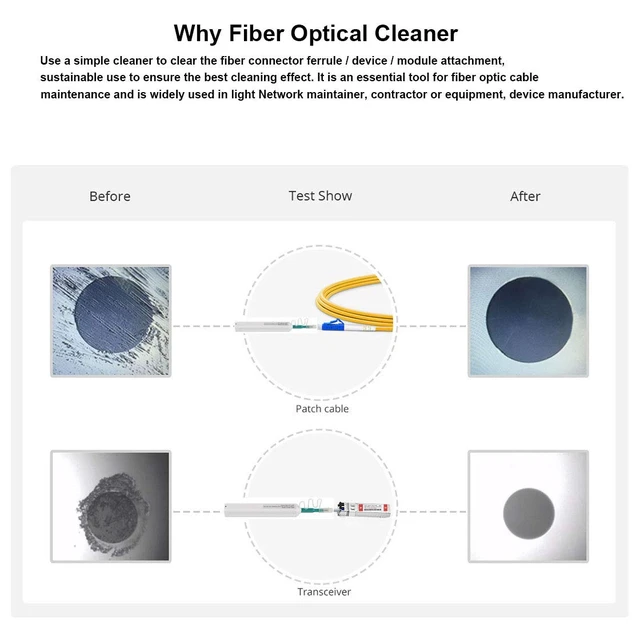 Alt view image 3 of 5 - Fiber Optic Cleaning Pen, SC/FC/ST 2.5mm Ferrule Connectors Fiber Cleaner, Cleans Over 800 Times