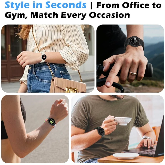 Alt view image 7 of 7 - Band Compatible with Coros Pace 4/3 Apex 2 Pro/Apex Pro - Stretchy One-click quick release stretchy nylon braid strap with magnetic clasp. Breathable & comfortable. Fits Apex 46mm