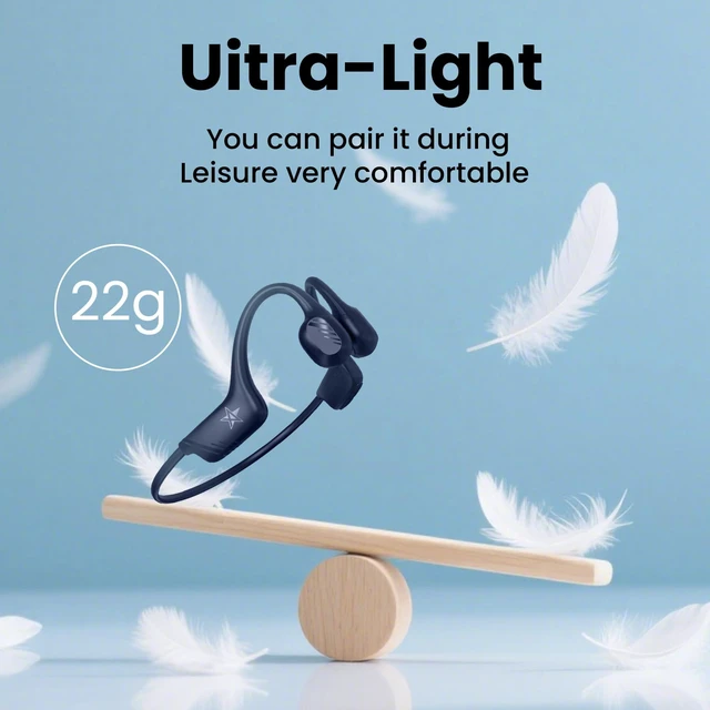 Alt view image 3 of 7 - Open-Ear Bluetooth Bone Conduction Sport Headphones Sweat Resistant Wireless Earphones Open Ear Earbuds Wireless Bluetooth Headset with Mic for Fitness Workouts Running,Built-in Mic, Blue