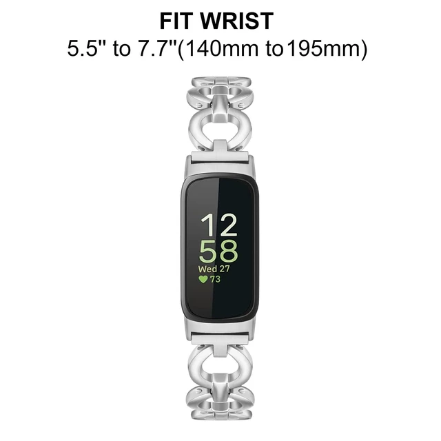 Alt view image 3 of 7 - Women Band for Fitbit Inspire 3 / Inspire 2 HR Dressy Jewelry Stainless Steel Strap
