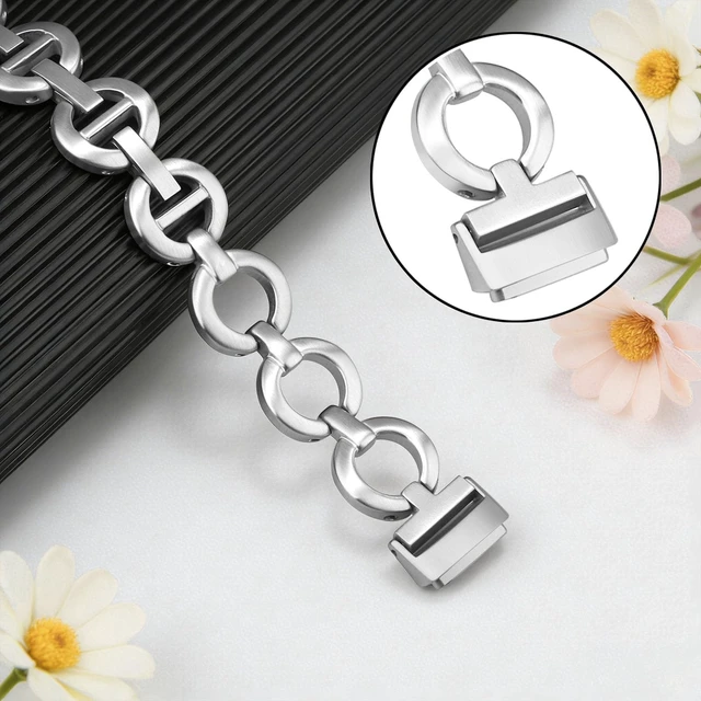 Alt view image 6 of 7 - Women Band for Fitbit Inspire 3 / Inspire 2 HR Dressy Jewelry Stainless Steel Strap