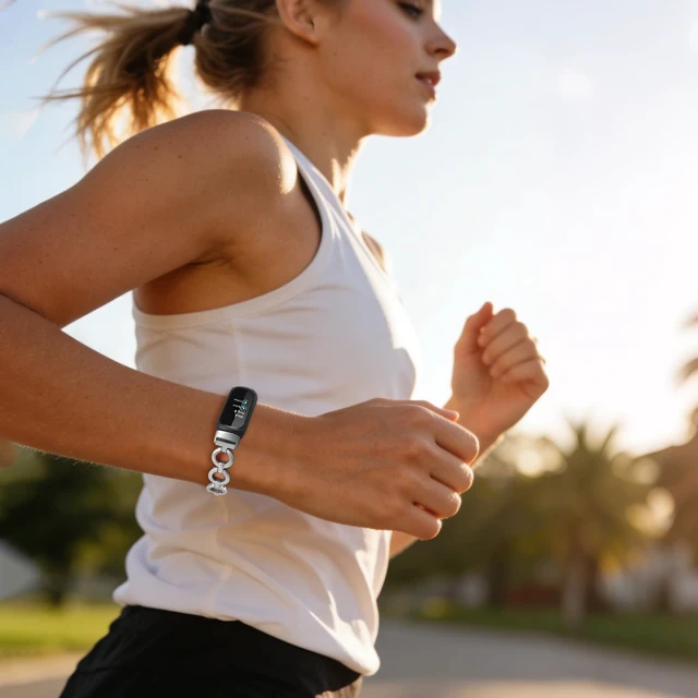 Alt view image 7 of 7 - Women Band for Fitbit Inspire 3 / Inspire 2 HR Dressy Jewelry Stainless Steel Strap