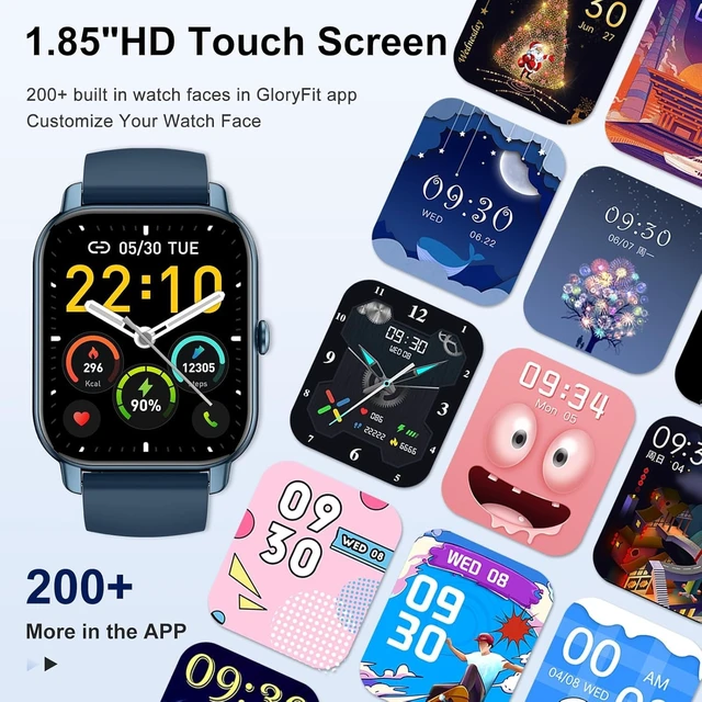 Alt view image 3 of 7 - Smart Watch for Men Women (Answer/Make Calls), 1.85" HD fitness tracker, 110+ Sport Modes smartwatch with Heart Rate Sleep Monitor Step Counter, pedometer, IP68 Waterproof, Compatible with Android iOS