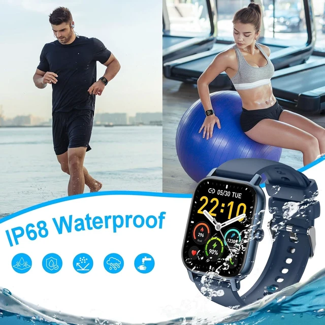 Alt view image 5 of 7 - Smart Watch for Men Women (Answer/Make Calls), 1.85" HD fitness tracker, 110+ Sport Modes smartwatch with Heart Rate Sleep Monitor Step Counter, pedometer, IP68 Waterproof, Compatible with Android iOS