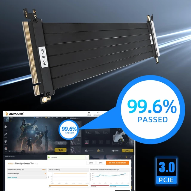 Alt view image 4 of 7 - PCIe 3.0 x16 Riser Cable 200mm 90° Right-Angle GPU Extender 32GB/s Full Bandwidth, Stable for RTX 3070/3060/GTX 1660; Windows/Linux Driver-Free; Individual Lane EMI Shielding