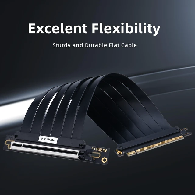 Alt view image 7 of 7 - PCIe 3.0 x16 Riser Cable 200mm 90° Right-Angle GPU Extender 32GB/s Full Bandwidth, Stable for RTX 3070/3060/GTX 1660; Windows/Linux Driver-Free; Individual Lane EMI Shielding