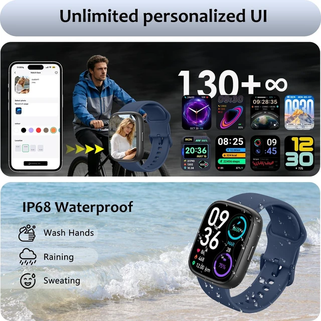 Alt view image 7 of 7 - Smart Watch (Answer/Make Call) for iPhone&Android, 1.83" Smartwatches with Sleep Monitor Heart Rate Activity Tracking, IP68 Waterproof, Fitness Tracker 100+Sport, Reloj Inteligente 30 Day+Battery Life