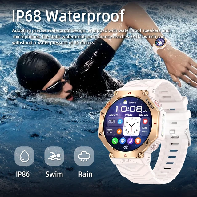 Alt view image 3 of 7 - ZL-SW8 (Rose Gold) 1.39" Stylish Smartwatch for Women & Men, Bluetooth Calling, AI Voice Assistant, 107 Sport Modes, 3ATM Waterproof, Fitness Tracker, Compatible with Android/iOS (Pink)