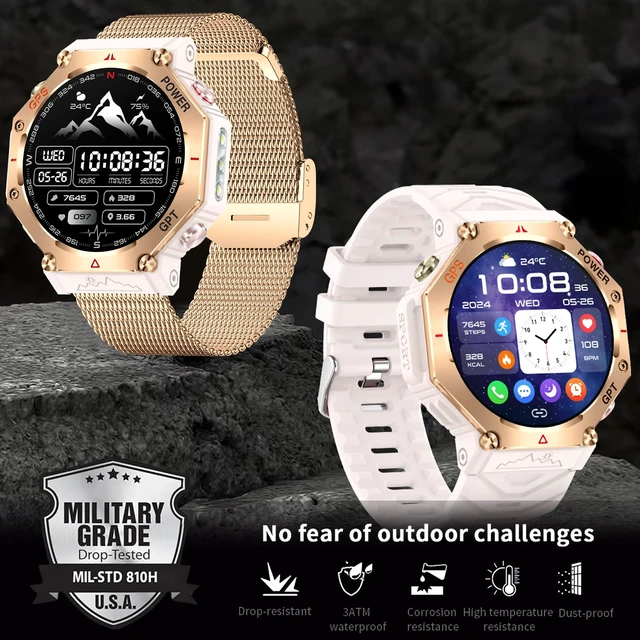 Alt view image 2 of 7 - ZL-SW8 (Rose Gold) 1.39" Stylish Smartwatch for Women & Men, Bluetooth Calling, AI Voice Assistant, 107 Sport Modes, 3ATM Waterproof, Fitness Tracker, Compatible with Android/iOS (Pink)
