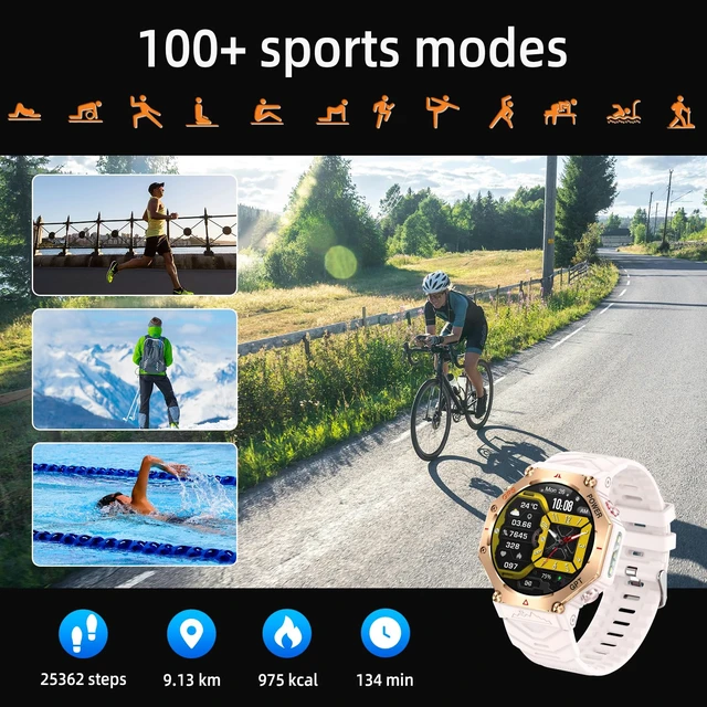 Alt view image 4 of 7 - ZL-SW8 (Rose Gold) 1.39" Stylish Smartwatch for Women & Men, Bluetooth Calling, AI Voice Assistant, 107 Sport Modes, 3ATM Waterproof, Fitness Tracker, Compatible with Android/iOS (Pink)