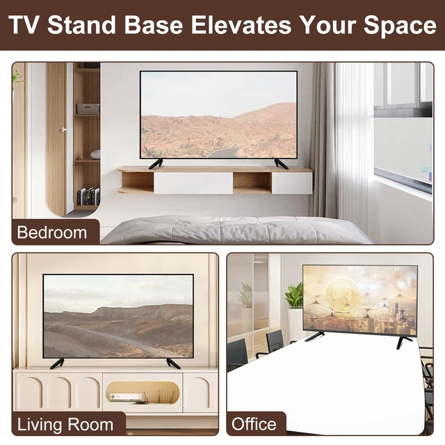 Alt view image 6 of 7 - TV Stand Legs Only for 32 40 42 43 45 49 50 Inch Screens TVs Listed Not Universal, Table Top TV Stand Legs Replacement with Screws, No Drilling, Easy Installation, Black